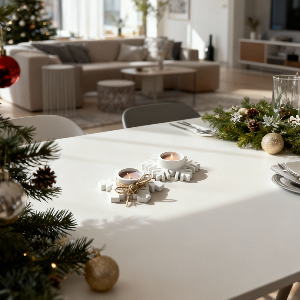 Portacandela Fiocco di Neve Minimal