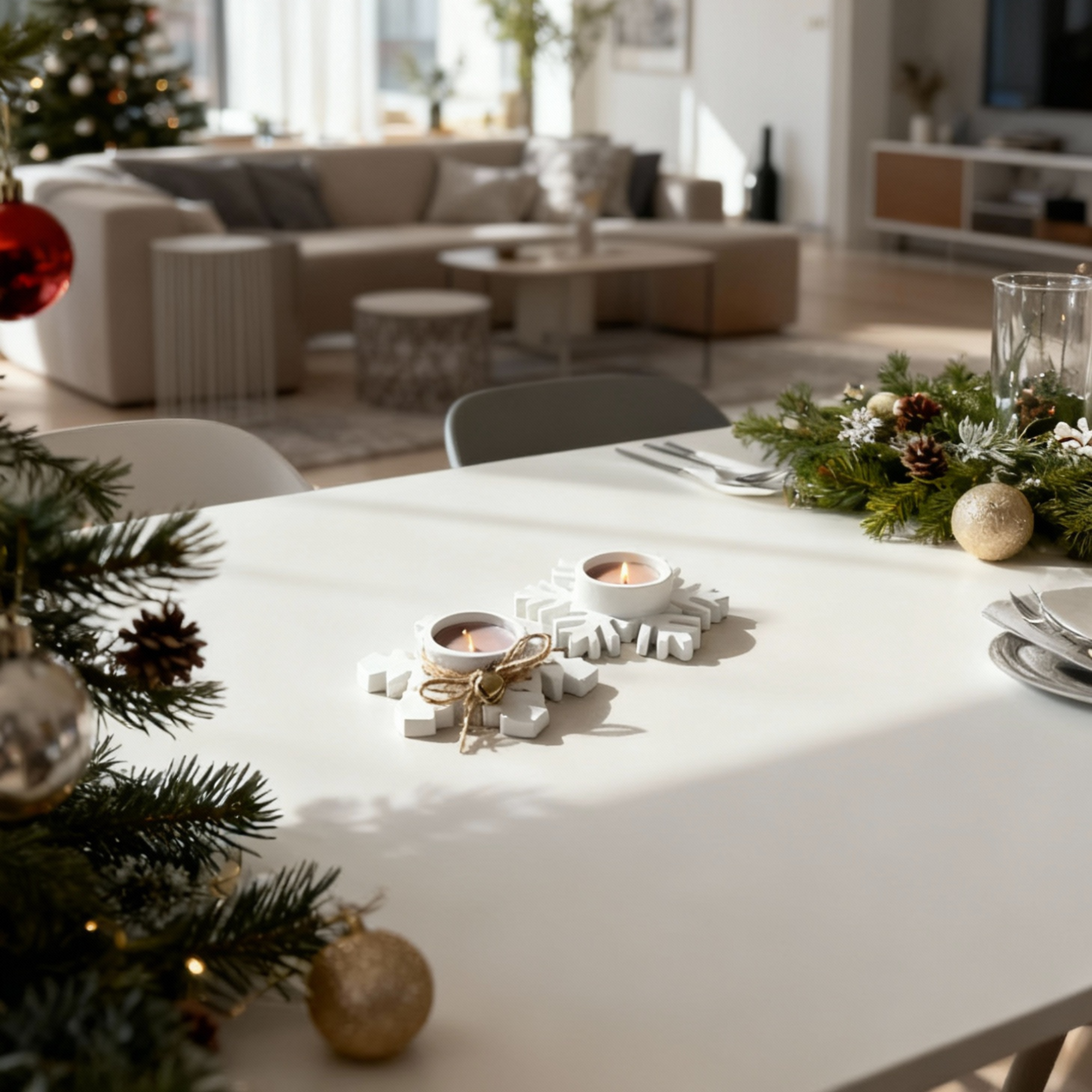 Portacandela Fiocco di Neve Minimal